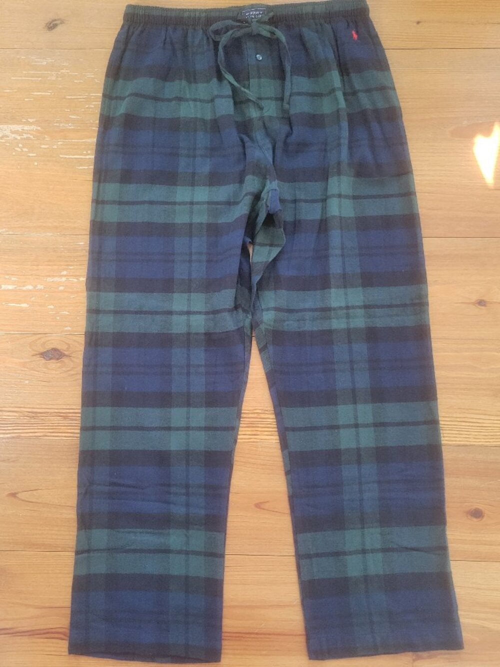 Men’s Polo Ralph Lauren Plaid Pajama Pants XL Blue Green PJs Sleepwear Lounge